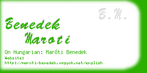 benedek maroti business card